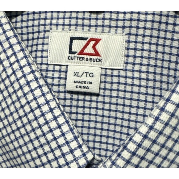 Cutter & Buck UNIVERSITY Of KANSAS KU Men's Blue/White Button Down Shirt XL NWT - Picture 3 of 7